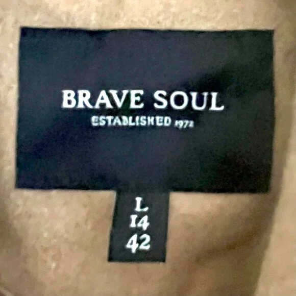 Brave Soul ASOS Camel Brown Wool Blend Dixie Coat 14 Longline Oversized Neutral - Picture 9 of 13